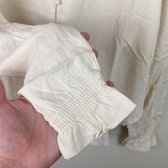 NWT Band of the Free | Denise Cream Ruffle Collar Top S - Picture 8 of 13